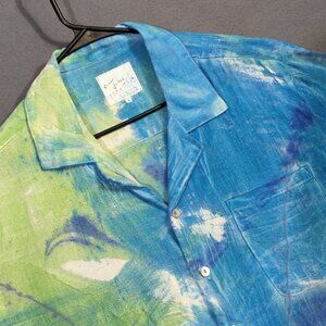 Sloop Jones Shirt Men's L Multi Color Short Sleeve Button Up Cotton